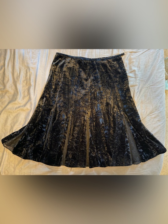 Grace Dane Lewis Dresses & Skirts - Goth Fairygrunge Grace Dane Lewis crushed velvet and lace full midi skirt